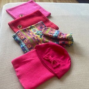 Set . warm winter hat with bumbo from 5 years and older   scarf - trumpet